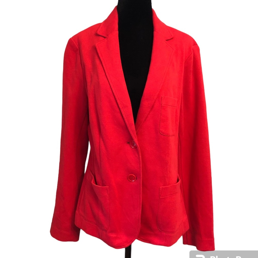 Talbots NWT red cotton polyester blazer size 12